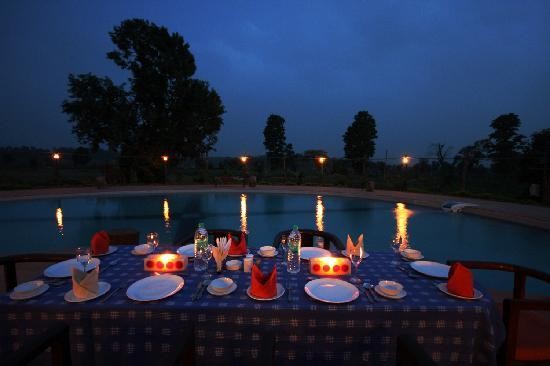 Pool Side Dinner